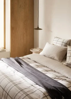 MANGO Poszwa Na Kołdrę*Poszwa na kołdrę dwustronna z flaneli w kratę na łóżko 90 cm