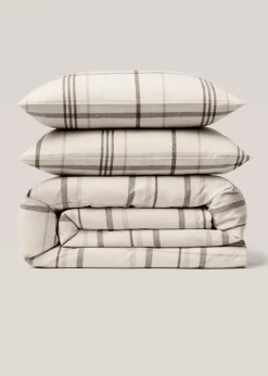 MANGO Poszwa Na Kołdrę*Poszwa na kołdrę dwustronna z flaneli w kratę na łóżko 135 cm