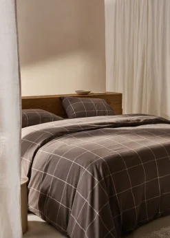 MANGO Poszwa Na Kołdrę*Poszwa na kołdrę z bawełnianej flaneli w kratę na łóżko 150 cm