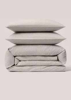 MANGO Poszwa Na Kołdrę*Poszwa na kołdrę z bawełnianej flaneli w paski na łóżko 90 cm