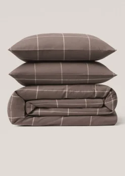 MANGO Poszwa Na Kołdrę*Poszwa na kołdrę z bawełnianej flaneli w kratę na łóżko 135 cm