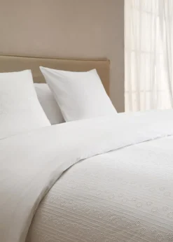 MANGO Poszwa Na Kołdrę*Poszwa na kołdrę z bawełny z kwiatowym haftem na łóżko 135 cm