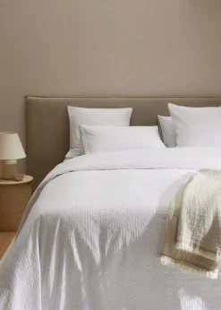 MANGO Poszwa Na Kołdrę*Poszwa na kołdrę z bawełny z kwiatowym haftem na łóżko 90 cm