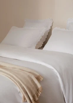 MANGO Poszwa Na Kołdrę*Poszwa na kołdrę z bawełny z haftowaną falbanką na łóżko 135 cm