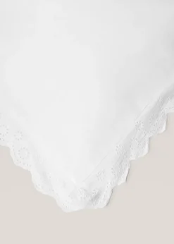 MANGO Poszwa Na Kołdrę*Poszwa na kołdrę z bawełny z haftowaną falbanką na łóżko 135 cm