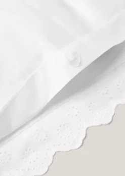 MANGO Poszwa Na Kołdrę*Poszwa na kołdrę z bawełny z haftowaną falbanką na łóżko 135 cm