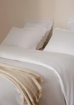 MANGO Poszwa Na Kołdrę*Poszwa na kołdrę z bawełny z haftowaną falbanką na łóżko 90 cm