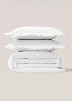 MANGO Poszwa Na Kołdrę*Poszwa na kołdrę z bawełny z haftowaną falbanką na łóżko 90 cm