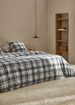 MANGO Poszwa Na Kołdrę*Poszwa na kołdrę z flaneli z 100% bawełny w kratę na łóżko 150 cm