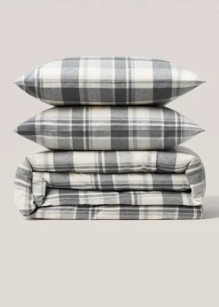 MANGO Poszwa Na Kołdrę*Poszwa na kołdrę z flaneli z 100% bawełny w kratę na łóżko 180 cm