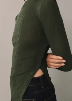 MANGO Swetry I Kardigany|Koszulki*Półprzezroczysta koszulka z guzikami