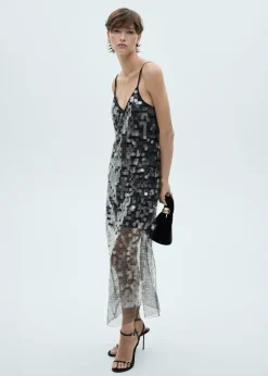 MANGO Sukienki I Kombinezony*Półprzezroczysta sukienka z płytkami