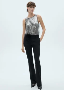 MANGO Topy*Półprzezroczysty top z płytkami