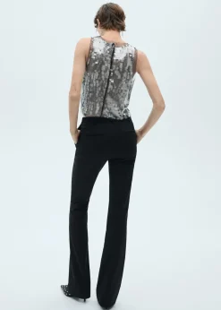 MANGO Topy*Półprzezroczysty top z płytkami