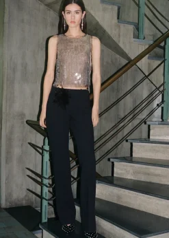 MANGO Topy*Półprzezroczysty top z płytkami