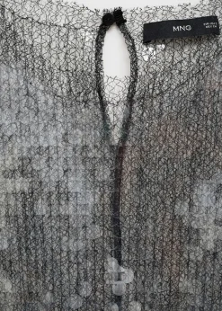 MANGO Topy*Półprzezroczysty top z płytkami