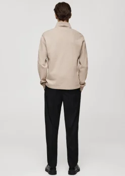 MANGO Bluzy*Prążkowana bluza z kołnierzem typu komin