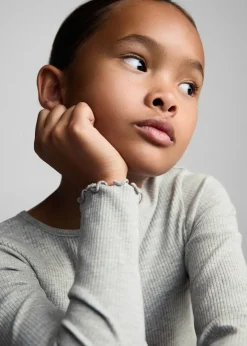 Dzieci MANGO Koszulki I Topy*Prążkowana koszulka z długimi rękawami