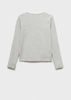 Dzieci MANGO Koszulki I Topy*Prążkowana koszulka z długimi rękawami