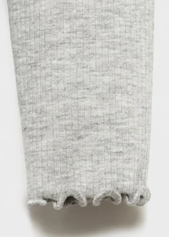 Dzieci MANGO Koszulki I Topy*Prążkowana koszulka z długimi rękawami