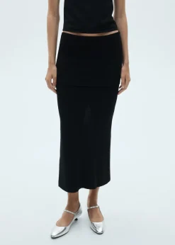 MANGO Spódnice*Prążkowana spódnica midi