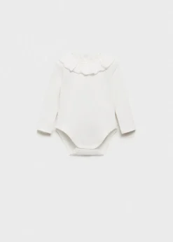 Dzieci MANGO T-shirty I Body*Prążkowane body z falbanką