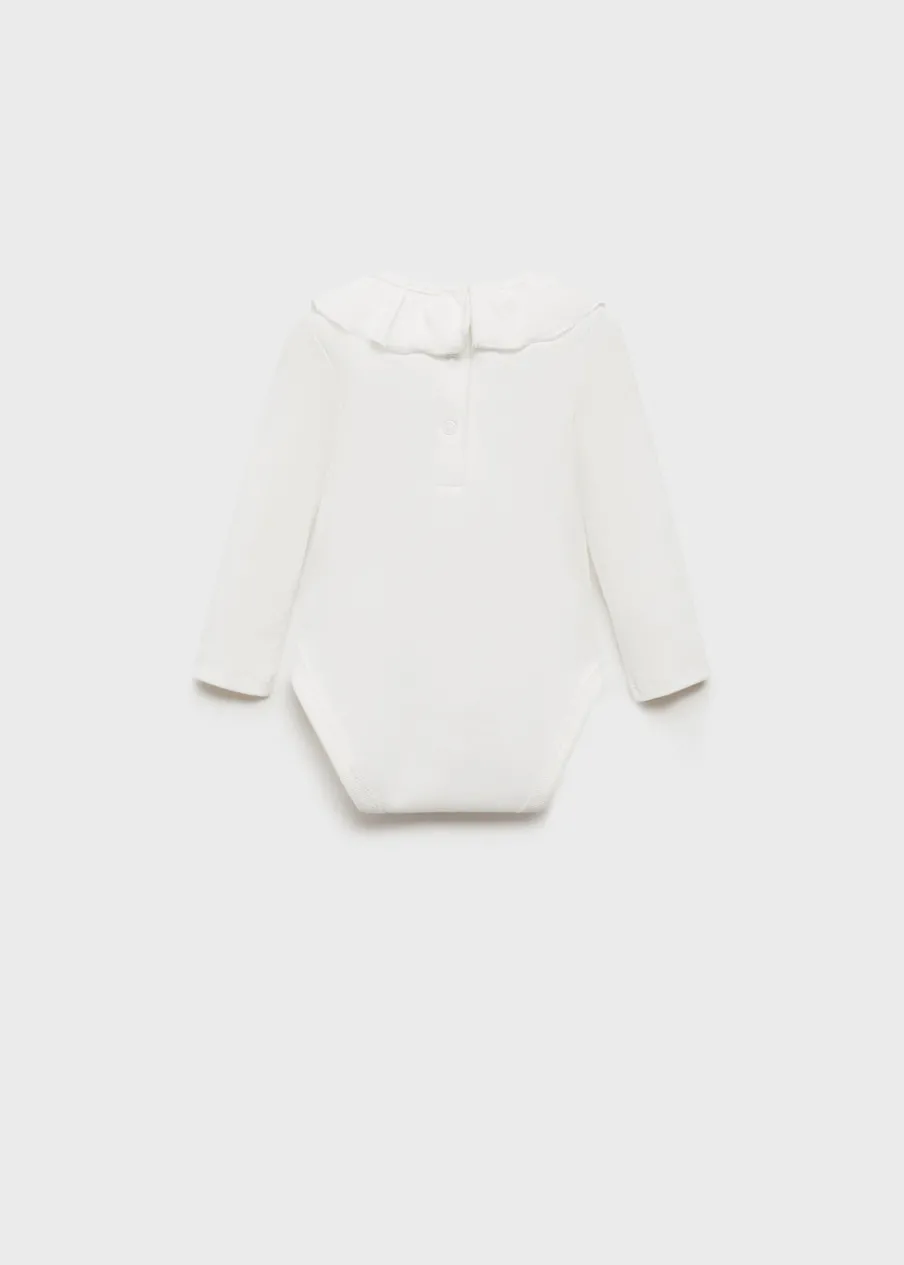 Dzieci MANGO T-shirty I Body*Prążkowane body z falbanką