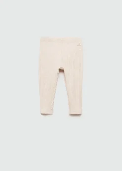 Dzieci MANGO Spodnie|Spodnie*Prążkowane legginsy z bawełny