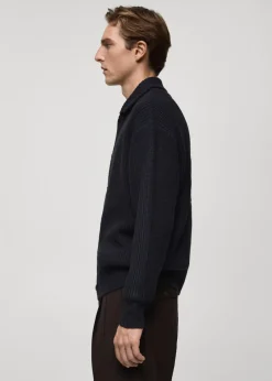 MANGO Kardigany I Swetry*Prążkowany kardigan relaxed fit