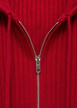 MANGO Kurtki|Swetry I Kardigany*Prążkowany kardigan z kapturem