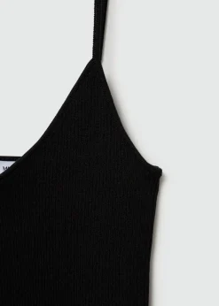 MANGO Topy*Prążkowany top na cienkich ramiączkach