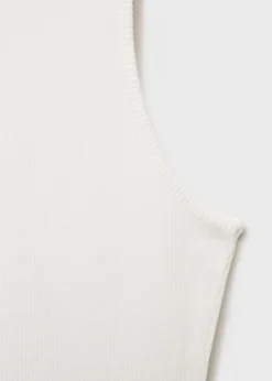 MANGO Topy*Prążkowany top z bawełny