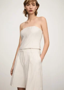 MANGO Krótkie Spodenki*Proste bermudy w paski