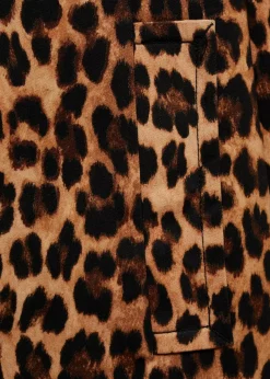 MANGO Płaszcze*Prosty płaszcz w panterkę