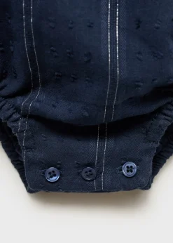 Dzieci MANGO Sukienki/pajacyki*Rampersy plumeti z kołnierzykiem babydoll