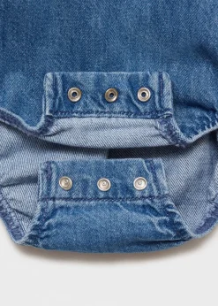 Dzieci MANGO Sukienki/pajacyki*Rampersy z bawełnianego denimu