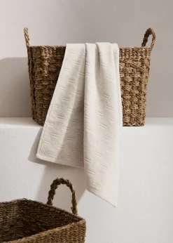 MANGO Ręczniki*Ręcznik do rąk z wypukłym geometrycznym wzorem 100% bawełna 50x90 cm