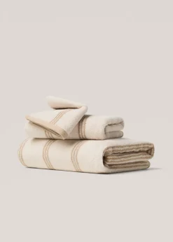 MANGO Ręczniki*Ręcznik do twarzy z 100% bawełny w paski 30 x 50 cm