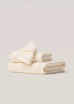 MANGO Ręczniki*Ręcznik kąpielowy o gofrowej fakturze 100% bawełna 90x150 cm