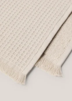MANGO Ręczniki*Ręcznik kąpielowy z bawełny z gofrową teksturą i frędzlami 90 x 150 cm