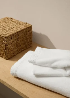 MANGO Ręczniki*Ręcznik kąpielowy z szydełkowym wykończeniem 90x150 cm