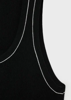 MANGO Topy*Ribbed top with contrasting trim