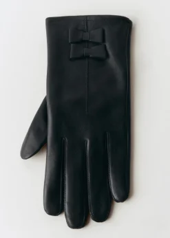 MANGO Czapki I Rękawiczki|Akcesoria Skórzane*Rękawiczki skórzane z kokardkami