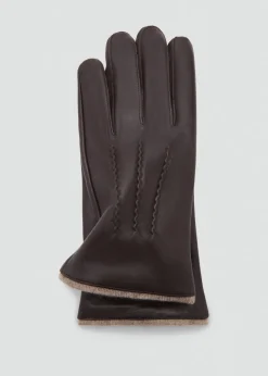 MANGO Skóra|Szaliki, Czapki I Rękawiczki*Rękawiczki z 100% skóry ze szwami