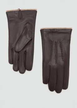 MANGO Skóra|Szaliki, Czapki I Rękawiczki*Rękawiczki z 100% skóry ze szwami