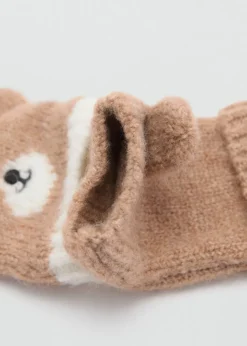 Dzieci MANGO Akcesoria|Akcesoria*Rękawiczki z dzianiny z misiem