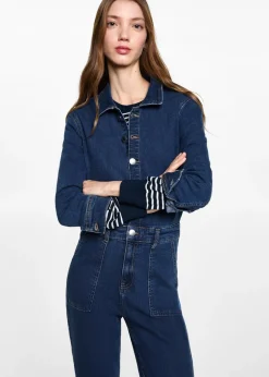 MANGO Sukienki I Kombinezony*Rozszerzany kombinezon jeansowy