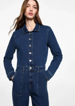 MANGO Sukienki I Kombinezony*Rozszerzany kombinezon jeansowy