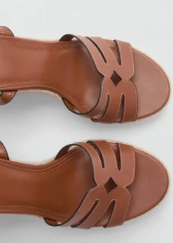 MANGO Buty*Sandały na koturnie z paskami