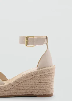MANGO Buty*Sandały na koturnie ze sprzączkami
